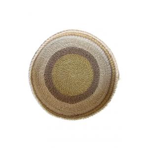 Cesta grande Wichí color natural y mostaza de fibra de chaguar