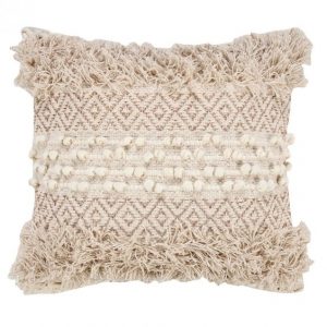 Cojín decorativo nórdico blanco y beige