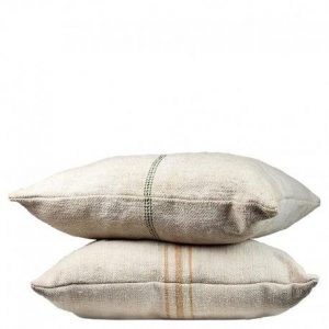 Cojines de Rafia Rayas Bérgamo Marrones