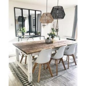 Mesa comedor madera patas envejecidas