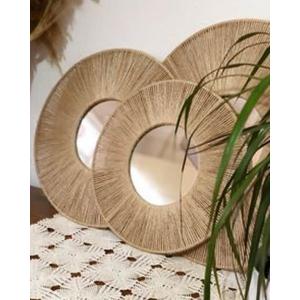 Espejo de yute espejo de yute redondo individual espejo