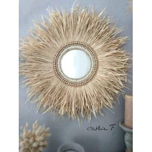 Espejo étnico rafia LOU 60