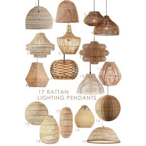 17 colgantes de iluminación de ratán