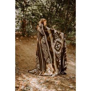 Manta de lana de alpaca en tamaño Queen Manta azteca reversible