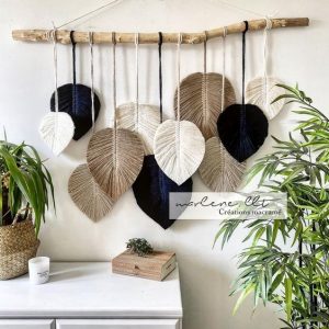 Suspensión Plumas Macramé