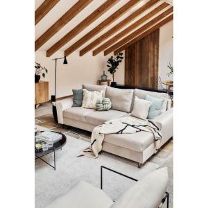 Sofá rinconera cama de terciopelo Moghan (4 plazas), con espacio de almacenamiento