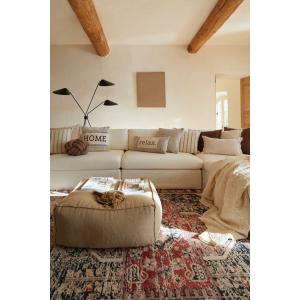 Módulo central sofá Russell, tapizado extraíble de algodón