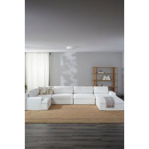 Sofá rinconera modular Russell, tapizado extraíble de algodón